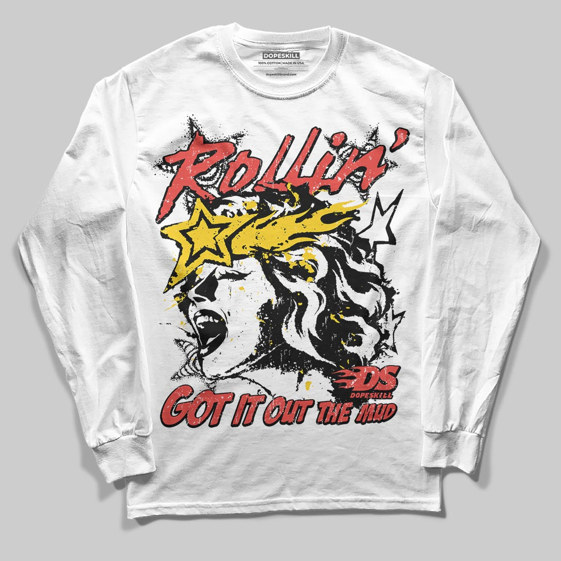 Black and White Sneakers DopeSkill Long Sleeve T-Shirt Got It Out The Mud Graphic Streetwear - White