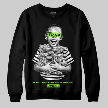 Neon Green Sneakers DopeSkill Sweatshirt Scared Money Don't Make No Money Graphic Streetwear - black