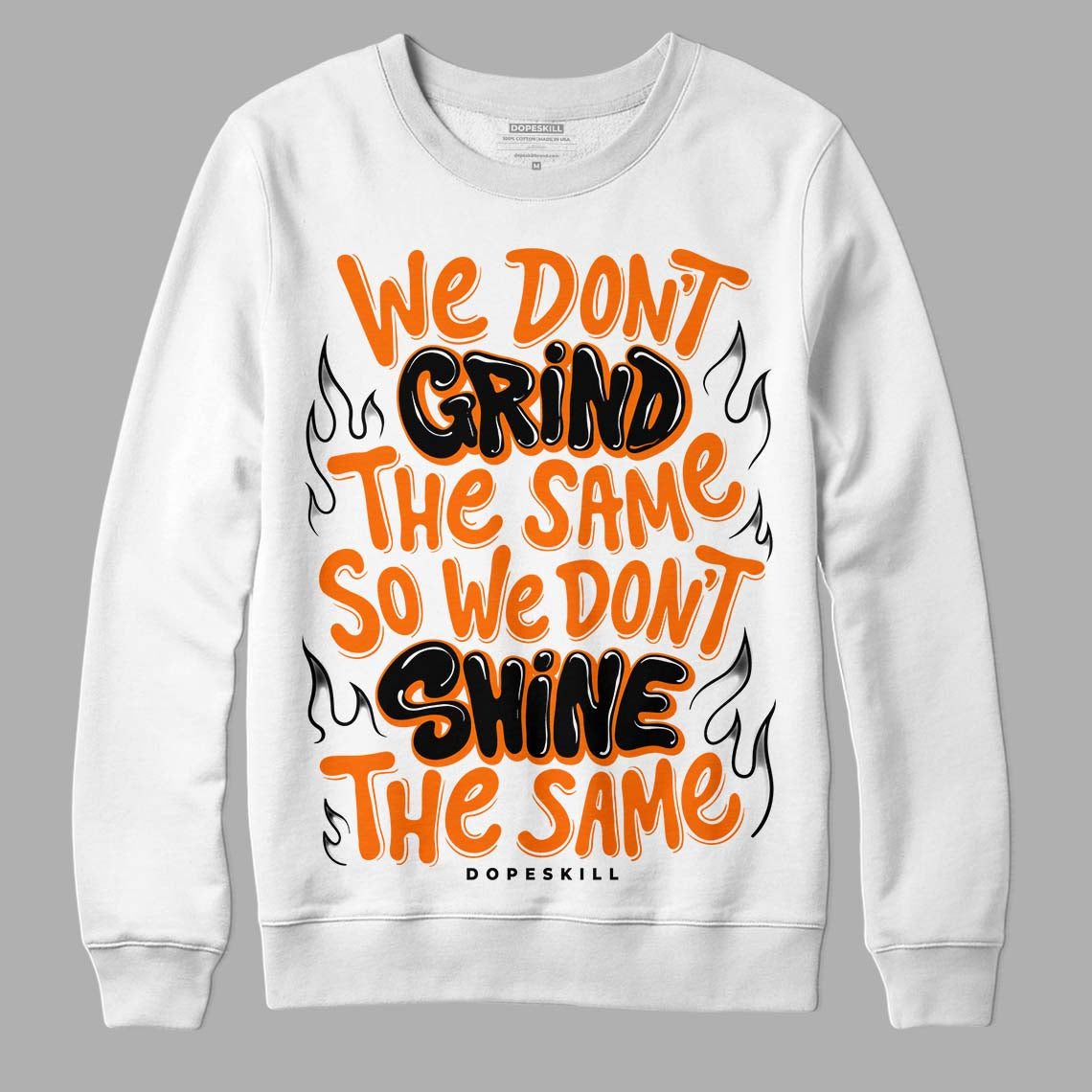 Orange, Black & White Sneakers DopeSkill Sweatshirt Grind Shine Graphic Streetwear - White