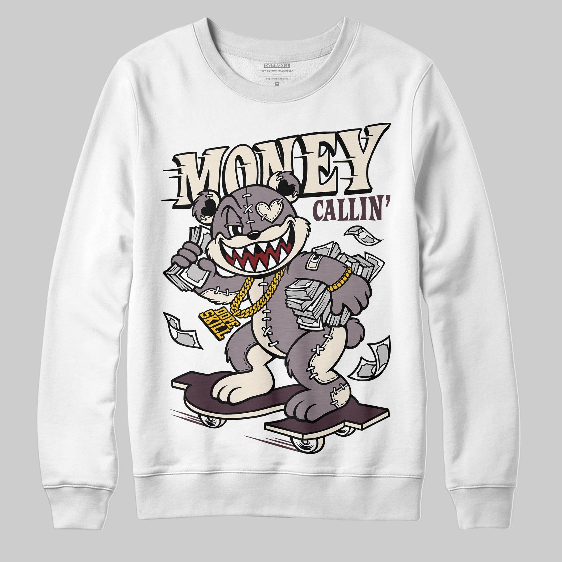 A Ma Maniére x Air Jordan 6 Retro “Smoky Mauve”⁠ DopeSkill Sweatshirt Money Callin' Graphic Streetwear - White