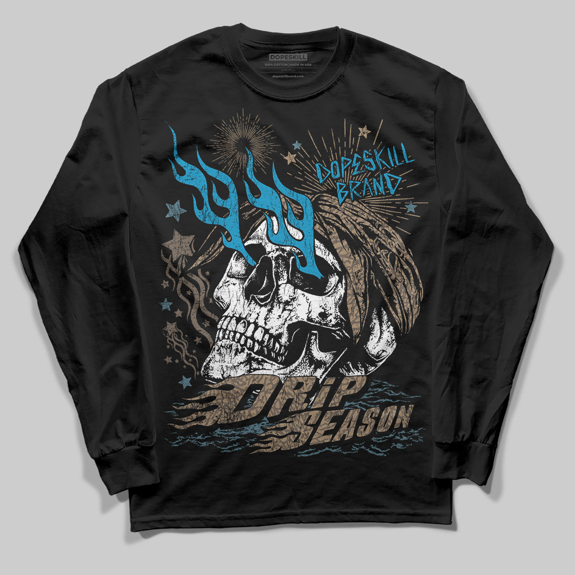 Jordan 3 GS “We Outside” DopeSkill Long Sleeve T-Shirt Drip Season Graphic Streetwear - Black