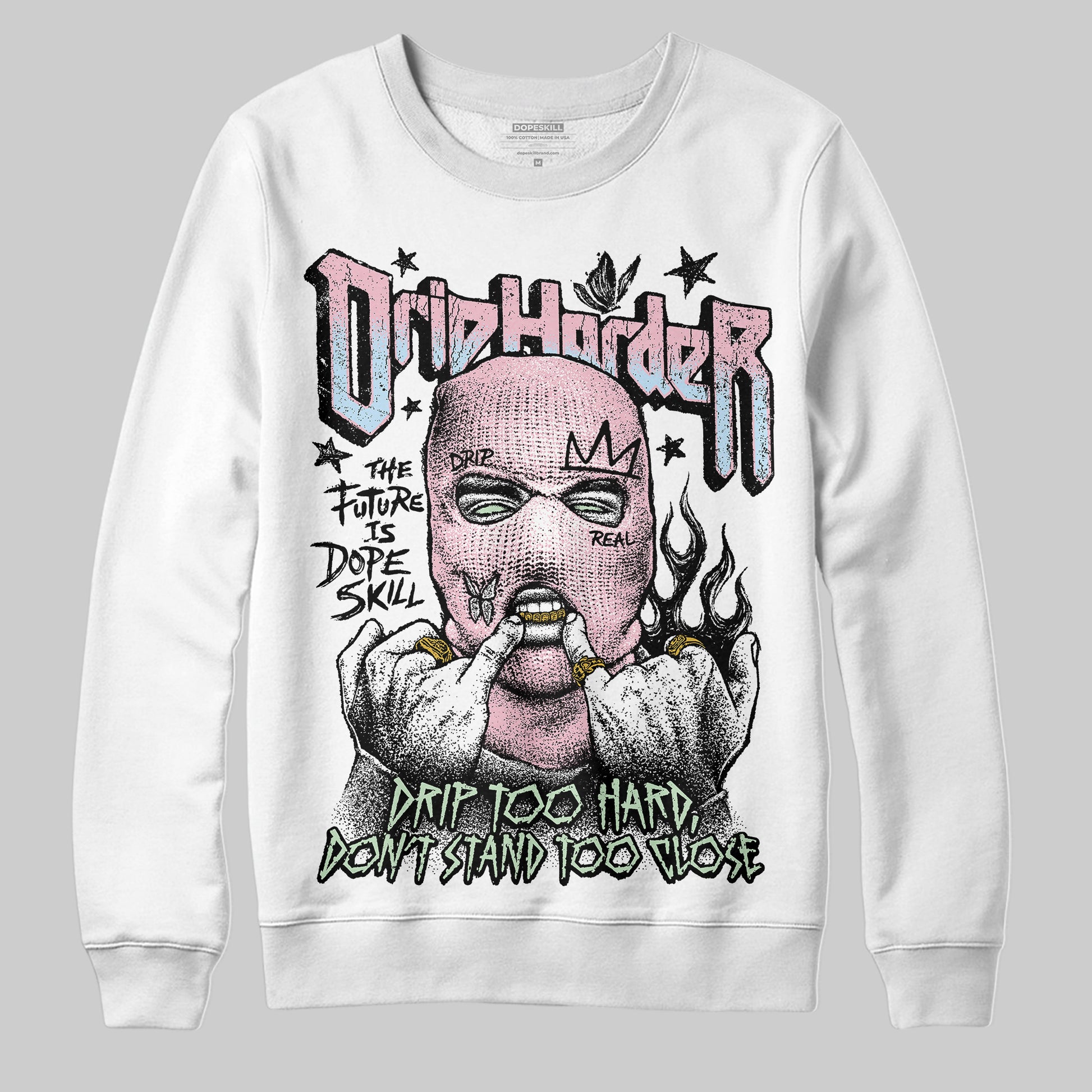 Jordan 4 Retro Valentine's Day (2026) (GS) DopeSkill Sweatshirt Drip Harder Graphic Streetwear - White 