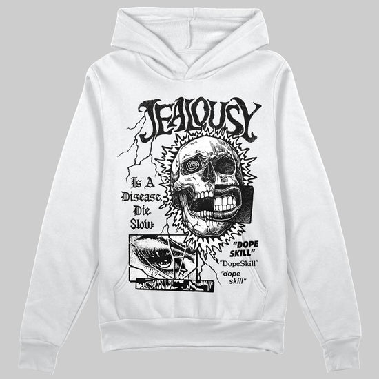 Black and White Sneakers DopeSkill Hoodie Sweatshirt Jealousy Graphic Streetwear - White 