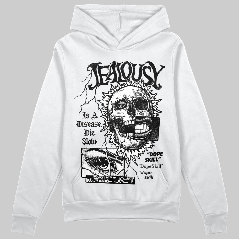 Black and White Sneakers DopeSkill Hoodie Sweatshirt Jealousy Graphic Streetwear - White 