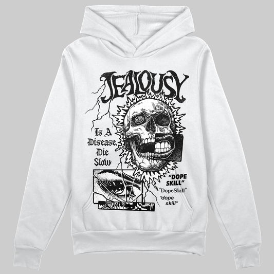 Black and White Sneakers DopeSkill Hoodie Sweatshirt Jealousy Graphic Streetwear - White 