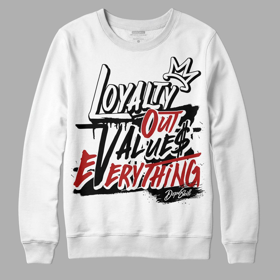 Jordan 14 "Black/White" DopeSkill Sweatshirt LOVE Graphic Streetwear - White