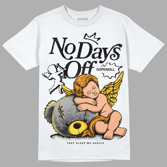 Jordan 4 Thunder DopeSkill T-Shirt New No Days Off Graphic Streetwear - White