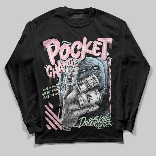 Jordan 4 Retro Valentine's Day (2026) (GS) DopeSkill Long Sleeve T-Shirt Pocket Change Graphic Streetwear - Black