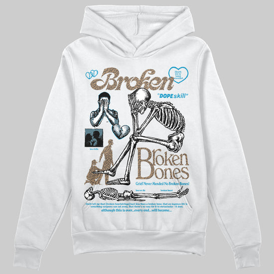 Jordan 3 GS “We Outside” DopeSkill Hoodie Sweatshirt Broken Bones Graphic Streetwear - White