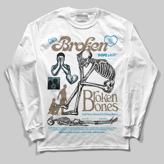 Jordan 3 GS “We Outside” DopeSkill Long Sleeve T-Shirt Broken Bones Graphic Streetwear - White