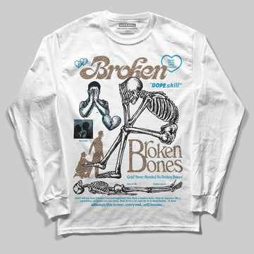 Jordan 3 GS “We Outside” DopeSkill Long Sleeve T-Shirt Broken Bones Graphic Streetwear - White