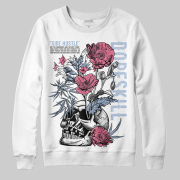Jordan 3 GS “Cobalt Bliss” DopeSkill Sweatshirt Side Hustle Graphic Streetwear - White