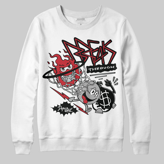 Jordan 11 “Bred Velvet” DopeSkill Sweatshirt Break Through Graphic Streetwear - White