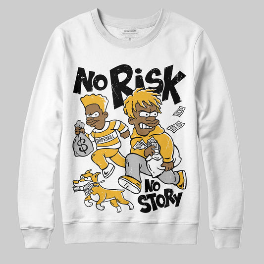 Jordan 5 'Tokyo' DopeSkill Sweatshirt No Risk No Story Graphic Streetwear - White 