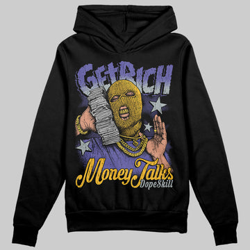 Jordan 4 Retro Lakers DopeSkill Hoodie Sweatshirt Get Rich Graphic Streetwear - Black