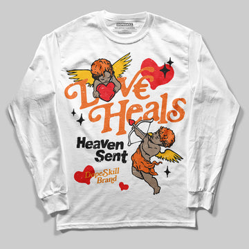 Orange Sneakers DopeSkill Long Sleeve T-Shirt New Love Heals Graphic Streetwear - White