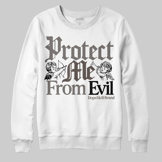Jordan 4 Retro Cave Stone DopeSkill Sweatshirt Protect Me From Evil Graphic Streetwear - White