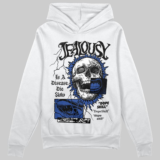 Royal Blue Sneakers DopeSkill Hoodie Sweatshirt Jealousy Graphic Streetwear - White 