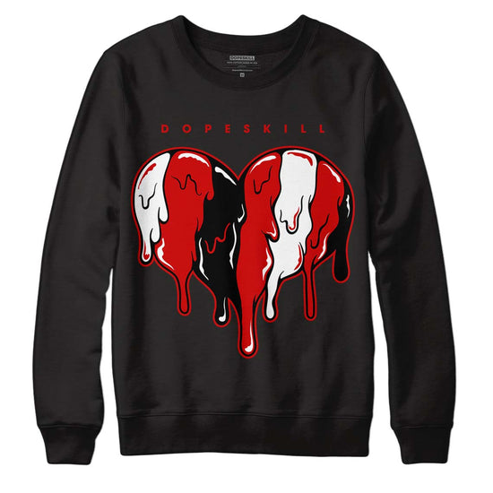 Jordan 1 Retro Low "Black Toe" DopeSkill Sweatshirt Slime Drip Heart Graphic Streetwear - Black