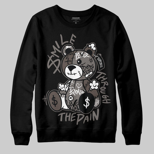 Jordan 4 Retro Cave Stone DopeSkill Sweatshirt Smile Through The Pain Graphic Streetwear - Black