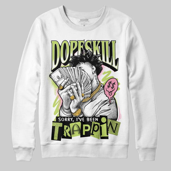 Chase B x Travis Scott x Jordan Jumpman Jack DopeSkill Sweatshirt Sorry I've Been Trappin Graphic Streetwear - White