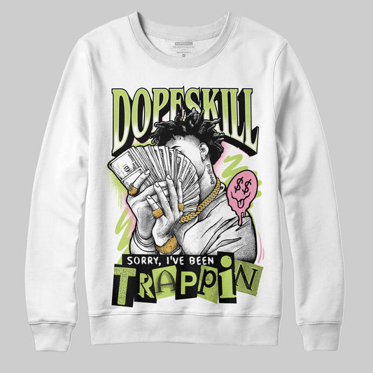 Chase B x Travis Scott x Jordan Jumpman Jack DopeSkill Sweatshirt Sorry I've Been Trappin Graphic Streetwear - White
