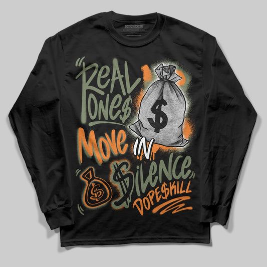 Jordan 4 Retro OG SP Undefeated (2025) DopeSkill Long Sleeve T-Shirt Real Ones Move In Silence Graphic Streetwear - black