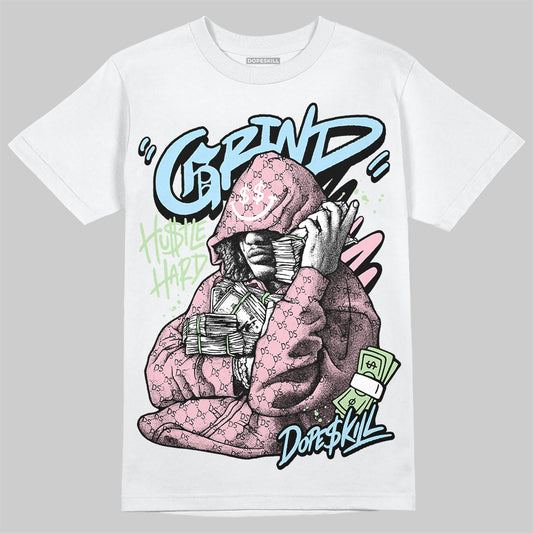 Jordan 4 Retro Valentine's Day (2026) (GS) DopeSkill T-Shirt Grind Pray Graphic Streetwear - White