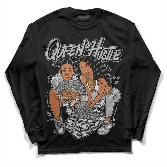 Dunk Low Cool Grey DopeSkill Long Sleeve T-Shirt Queen Of Hustle Graphic Streetwear - Black