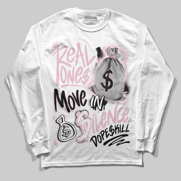Jordan 5 OG “35th Anniversary” DopeSkill Long Sleeve T-Shirt Real Ones Move In Silence Graphic Streetwear - White