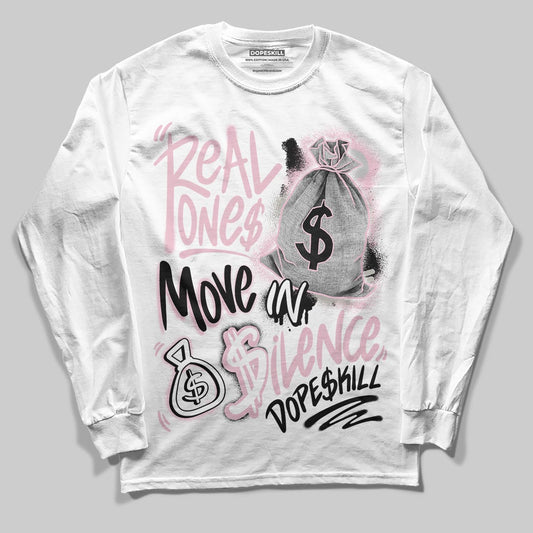 Jordan 5 OG “35th Anniversary” DopeSkill Long Sleeve T-Shirt Real Ones Move In Silence Graphic Streetwear - White