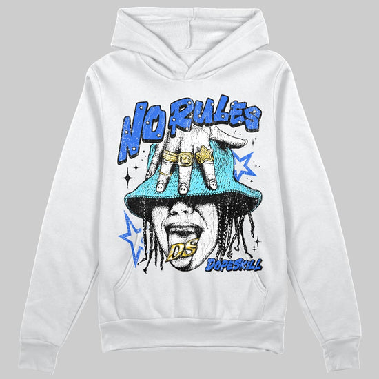 Royal Blue Sneakers DopeSkill Hoodie No Rules Graphic Streetwear - White