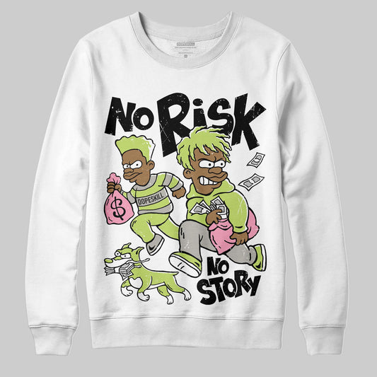 Chase B x Travis Scott x Jordan Jumpman Jack DopeSkill Sweatshirt No Risk No Story Graphic Streetwear - White 
