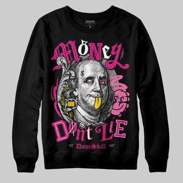 Rick Owens Pink Leather Low Sneakers DopeSkill Sweatshirt Money Don't Lie Graphic Streetwear - Black