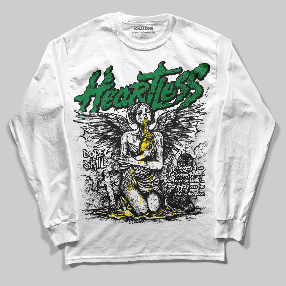 Dunk Low Reverse Brazil DopeSkill Long Sleeve T-Shirt Heartless Graphic Streetwear - White