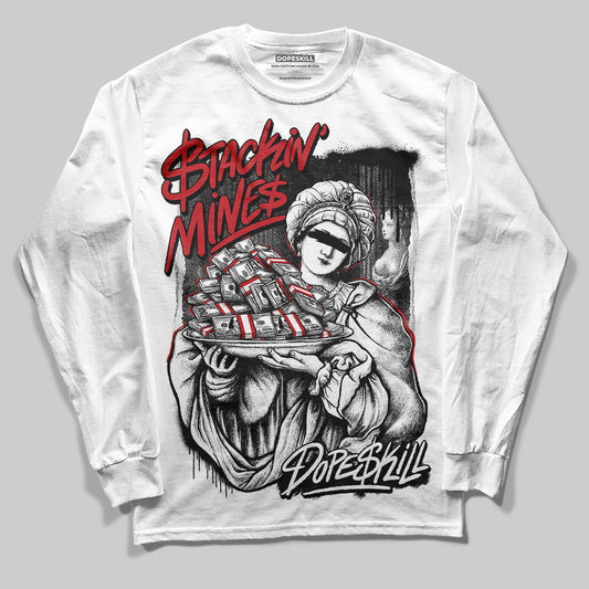 Jordan 11 “Bred Velvet” DopeSkill Long Sleeve T-Shirt Stackin Mines Graphic Streetwear - White