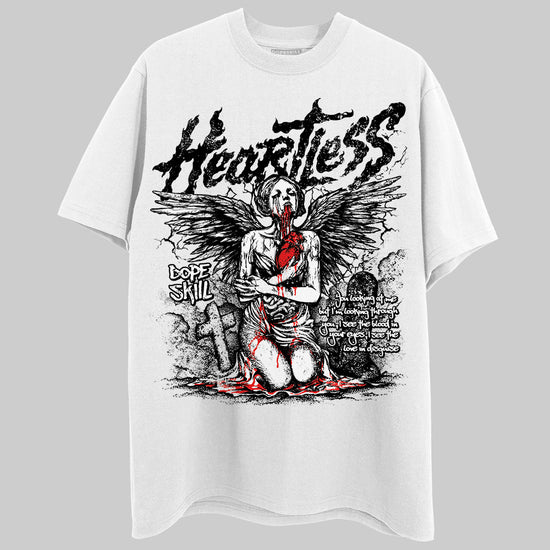 Black and White Sneakers DopeSkill T-Shirt Heartless Graphic Streetwear  - White 