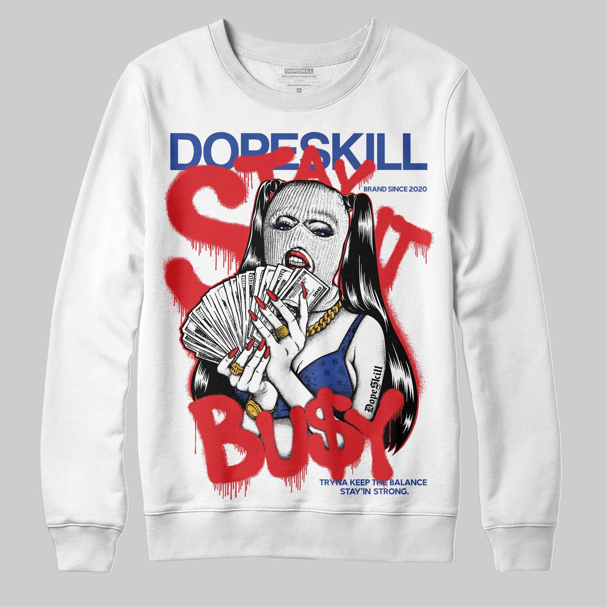 Jordan 3 “Seoul 2.0” DopeSkill Sweatshirt Stay It Busy Graphic Streetwear - White