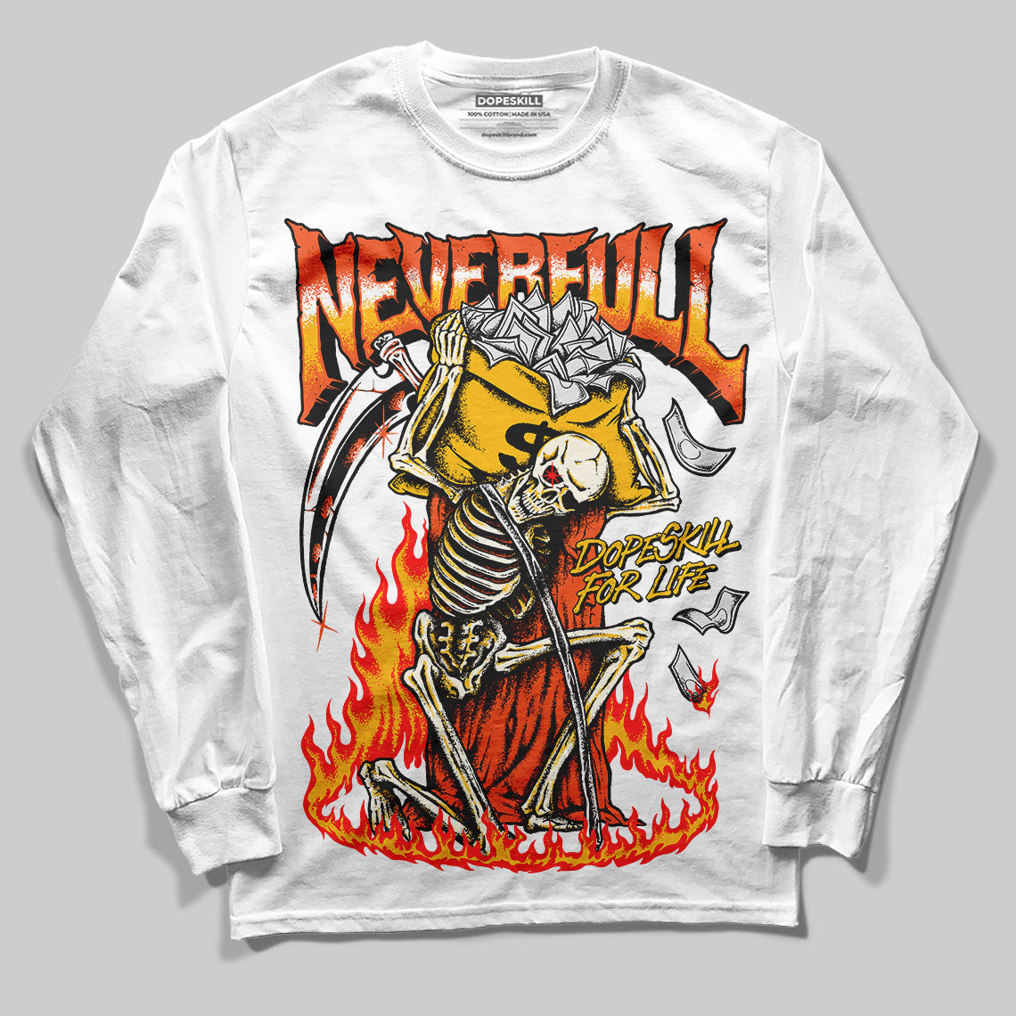 MSCHF Super Normal 2 Orange Milk DopeSkill Long Sleeve T-Shirt NeverFull Graphic Streetwear - White