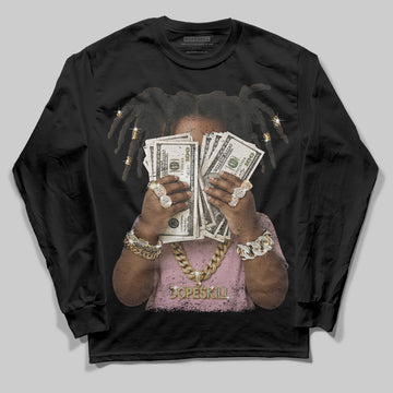 Jordan 4 Retro Valentine's Day (2026) (GS) DopeSkill Long Sleeve T-Shirt Rich Youth Graphic Streetwear - Black