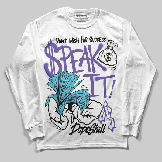 Jordan 8 Retro 'Aqua' 2025 DopeSkill Long Sleeve T-Shirt Speak It Graphic Streetwear - White