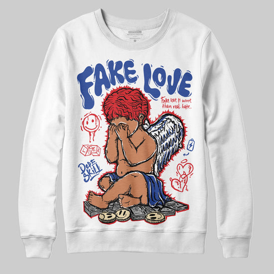 Jordan 3 “Seoul 2.0” DopeSkill Sweatshirt False Love Graphic Streetwear - White