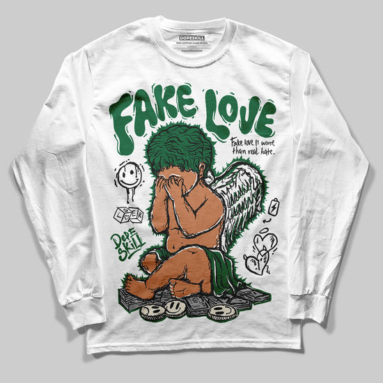 Jordan 13 GS “Pine Green” DopeSkill Long Sleeve T-Shirt False Love Graphic Streetwear - White