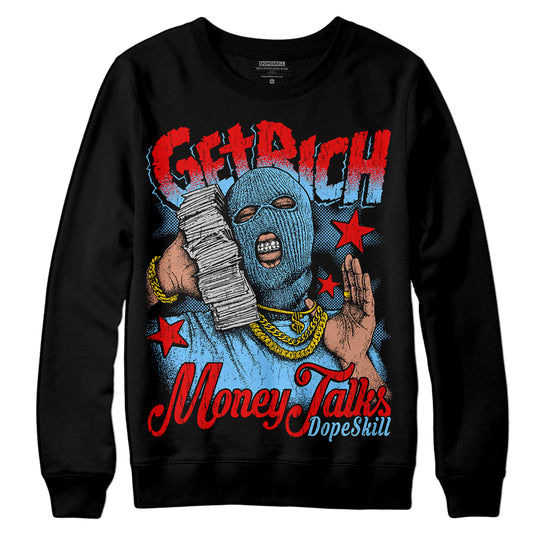 Travis Scott x Jordan 4 Retro 'Cactus Jack' DopeSkill Sweatshirt Get Rich Graphic Streetwear - Black