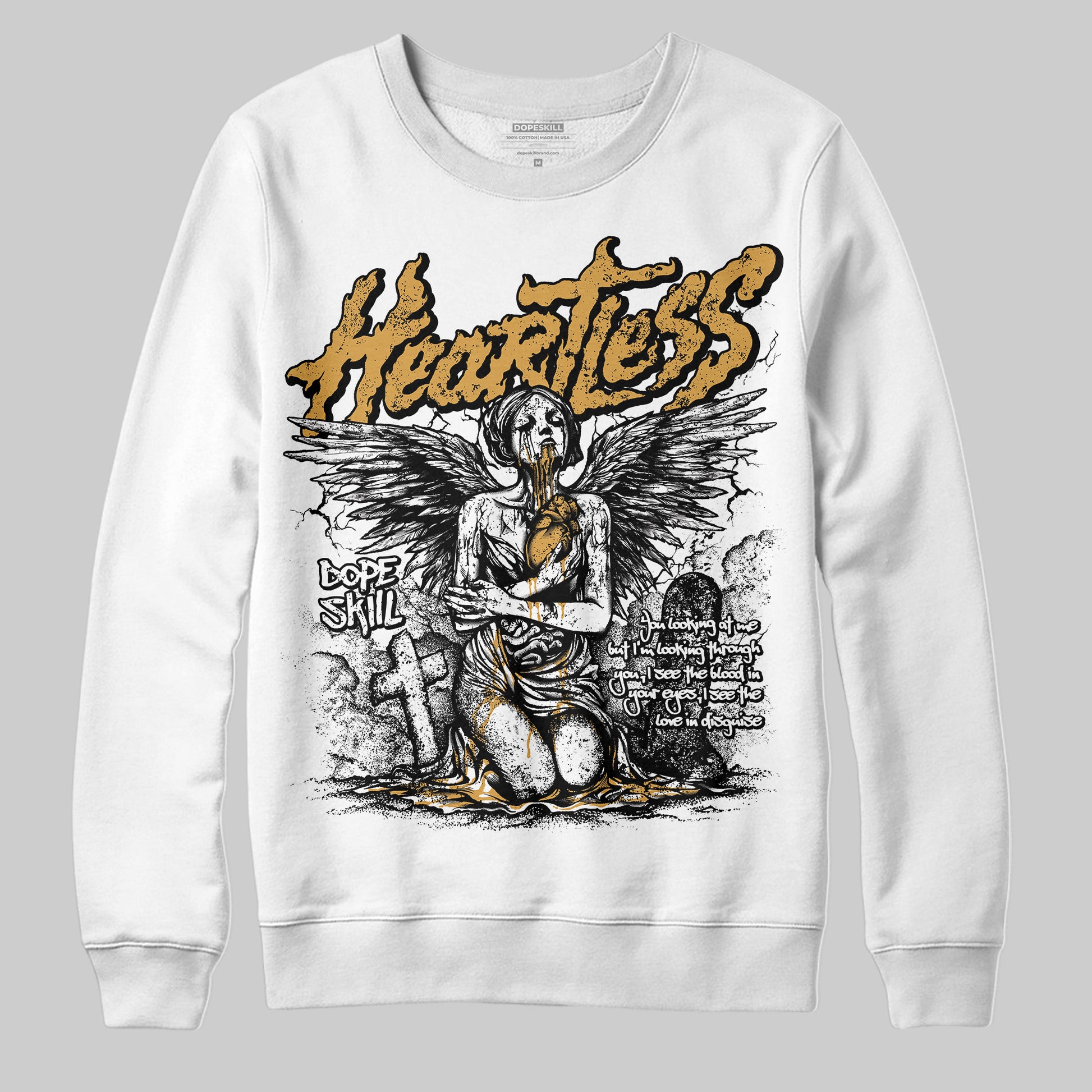 Jordan 11 "Gratitude" DopeSkill Sweatshirt Heartless Graphic Streetwear - White