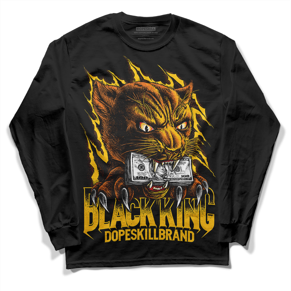 Yellow Sneakers DopeSkill Long Sleeve T-Shirt Black King Graphic Streetwear - Black