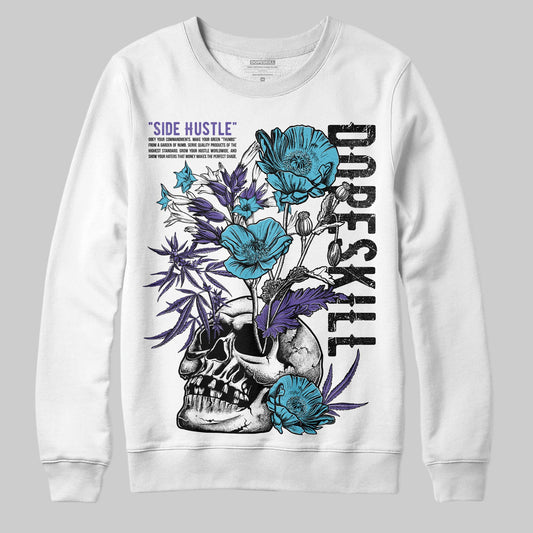 Jordan 8 Retro 'Aqua' 2025 DopeSkill Sweatshirt Side Hustle Graphic Streetwear - White 