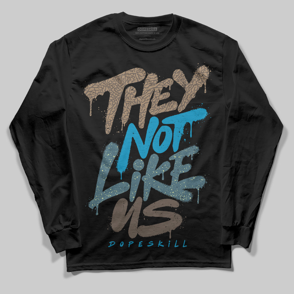 Jordan 3 GS “We Outside” DopeSkill Long Sleeve T-Shirt They Not Like Us Graphic Streetwear - Black