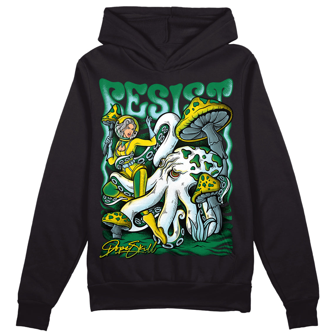 Jordan 5 “Lucky Green” DopeSkill Hoodie Sweatshirt Resist Graphic Streetwear - Black