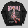 AMIRI White & Pink Stars Court Sneakers DopeSkill Long Sleeve T-Shirt Thunder Dunk Graphic Streetwear - Black